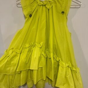 Luxury Brogger sleeveless Blouse Lime green size XS London Design